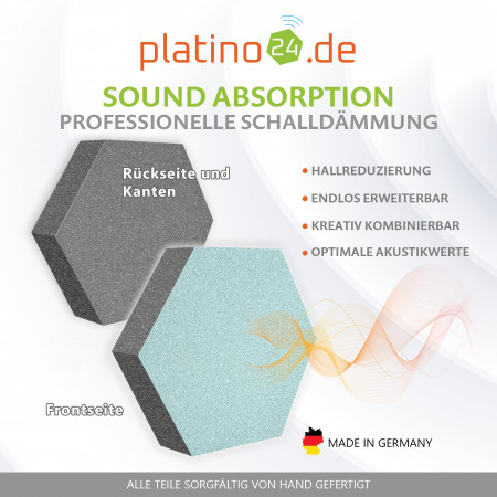 platino24 STUDIOline Akustikpaneele 3D-Set Wabe - 9 Elemente mit spezieller Akustik-Beschichtung #A003