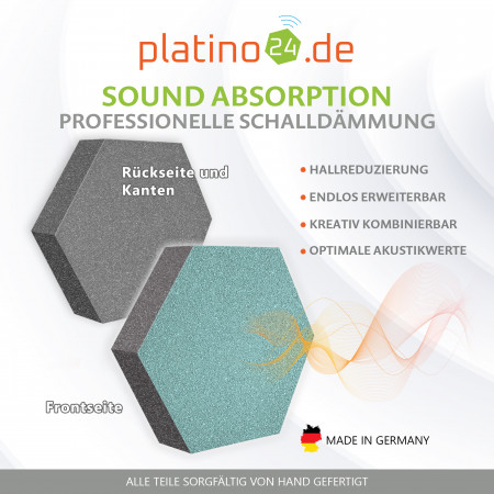 platino24 STUDIOline Akustikpaneele 3D-Set Wabe - 9 Elemente mit spezieller Akustik-Beschichtung #A006