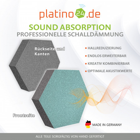 platino24 STUDIOline Akustikpaneele 3D-Set Wabe - 15 Elemente mit spezieller Akustik-Beschichtung #B007