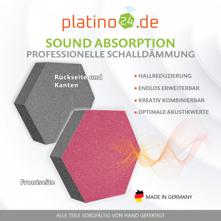 platino24 STUDIOline Akustikpaneele 3D-Set Wabe - 9 Elemente mit spezieller Akustik-Beschichtung #A010