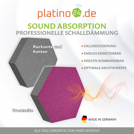 platino24 STUDIOline Akustikpaneele 3D-Set Wabe - 9 Elemente mit spezieller Akustik-Beschichtung #A011