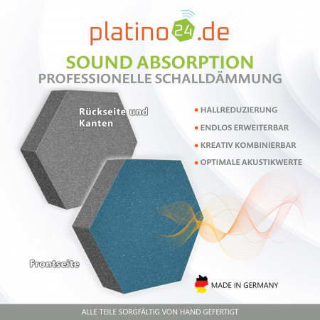 platino24 STUDIOline Akustikpaneele 3D-Set Wabe - 9 Elemente mit spezieller Akustik-Beschichtung #A013