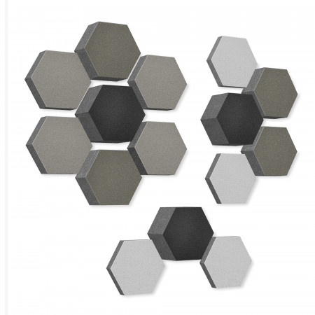 platino24 STUDIOline Acoustic Panels 3D-Set Honeycomb - 15 elements with special acoustic coating #B008