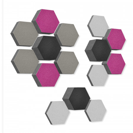 platino24 STUDIOline Acoustic Panels 3D-Set Honeycomb - 15 elements with special acoustic coating #B009