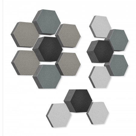 platino24 STUDIOline Acoustic Panels 3D-Set Honeycomb - 15 elements with special acoustic coating #B010