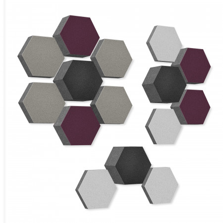 platino24 STUDIOline Acoustic Panels 3D-Set Honeycomb - 15 elements with special acoustic coating #B015