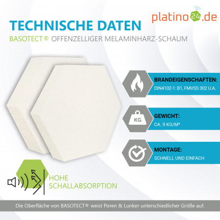 Edition LOFT Honeycomb - 6 Absorber aus Basotect ® - Farbe: Snow