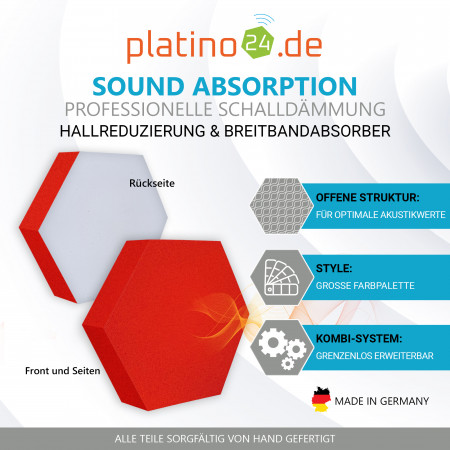 Edition LOFT Honeycomb - 6 Absorber aus Basotect ® - Farbe: Red Pepper