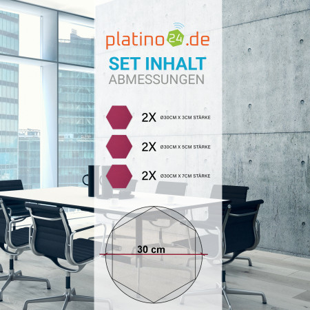 Edition LOFT Honeycomb - 6 Absorber aus Basotect ® - Farbe: Crimson