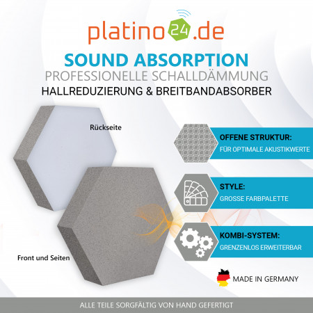 Edition LOFT Honeycomb - 6 Absorber aus Basotect ® - Farbe: Platinum