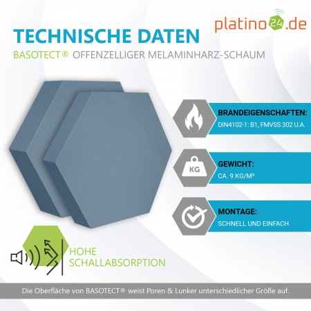 Edition LOFT Honeycomb - 6 Absorber aus Basotect ® - Farbe: Scandic