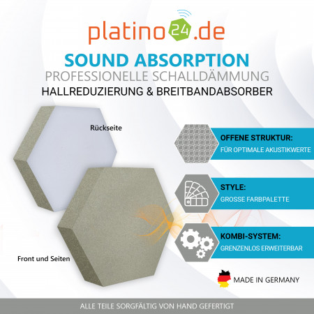 Edition LOFT Honeycomb - 6 Absorber aus Basotect ® - Farbe: Concrete