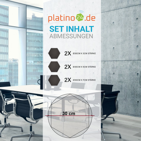 Edition LOFT Honeycomb - 6 Absorber aus Basotect ® - Farbe: Anthracite