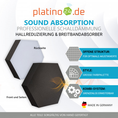 Edition LOFT Honeycomb - 6 Absorber aus Basotect ® - Farbe: Anthracite