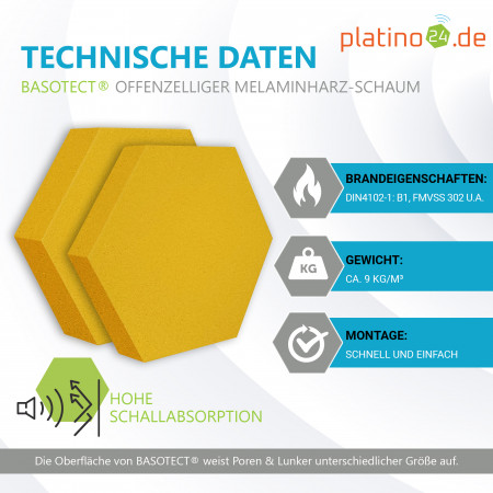 Edition LOFT Honeycomb - 6 Absorber aus Basotect ® - Farbe: Bibo