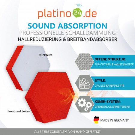 Edition LOFT Honeycomb - 8 Absorber aus Basotect ® - Farbe: Red Pepper