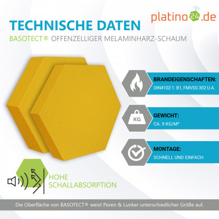 Edition LOFT Honeycomb - 8 Absorber aus Basotect ® - Farbe: Bibo