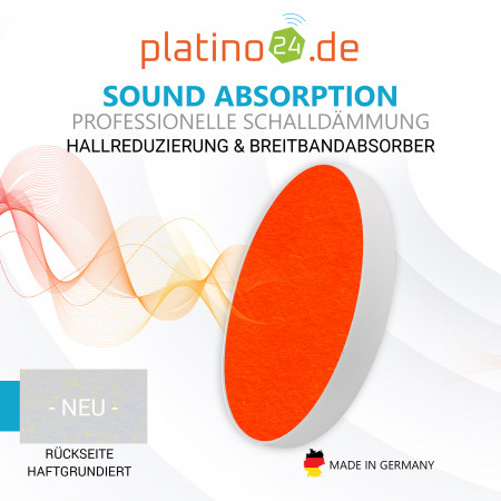 1 Akustik Schallabsorber aus Basotect ® G+ / Kreis 40 cm (Orange)