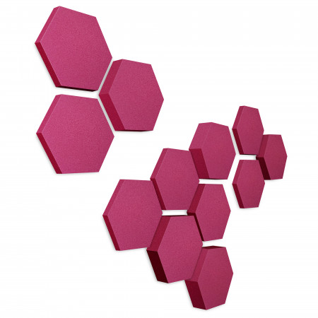 Edition LOFT Honeycomb - 12 Absorber aus Basotect ® - Farbe: Crimson