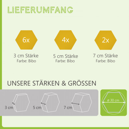 Edition LOFT Honeycomb - 12 Absorber aus Basotect ® - Farbe: Bibo