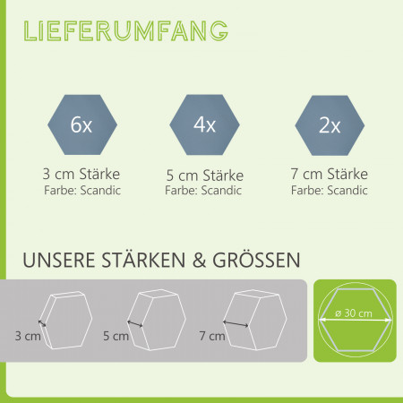 Edition LOFT Honeycomb - 12 Absorber aus Basotect ® - Farbe: Scandic