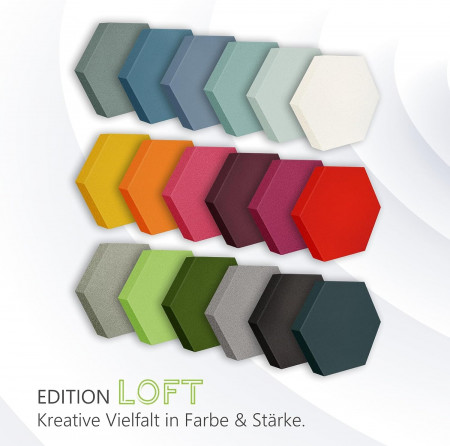 Edition LOFT Honeycomb - 12 Absorber aus Basotect ® - Farbe: Anthracite