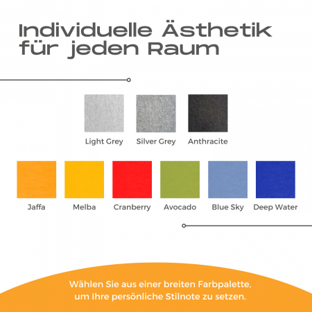 „EinStein“ Puzzle für optimale Raumakustik 3 Schallabsorber Farbe: Blue Sky + Deep Water + Jaffa