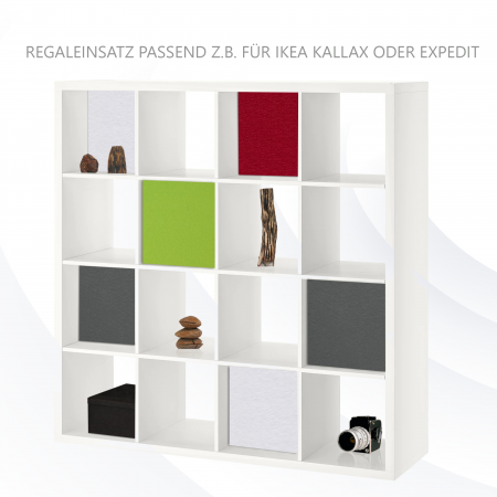 Schallabsorber aus Basotect ® G+ / 3x Regaleinsatz passend z.B. für IKEA KALLAX oder EXPEDIT - Set 06