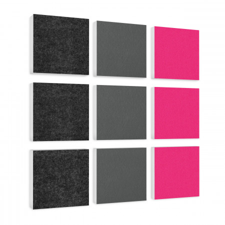 Wall objects squares 9-pcs. sound insulation made of Basotect ® G+ / sound absorber - elements - Set 18