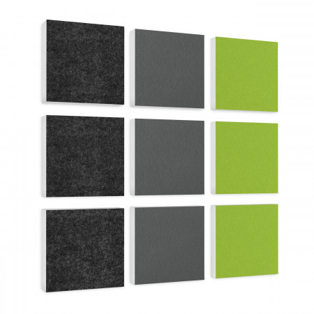Wall objects squares 9-pcs. sound insulation made of Basotect ® G+ / sound absorber - elements - Set 19