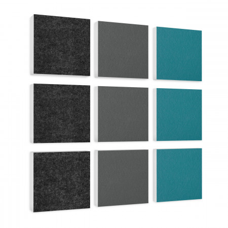 Wall objects squares 9-pcs. sound insulation made of Basotect ® G+ / sound absorber - elements - Set 20