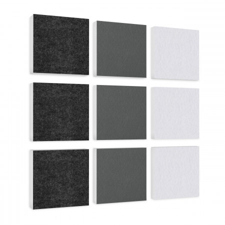 Wall objects squares 9-pcs. sound insulation made of Basotect ® G+ / sound absorber - elements - Set 24