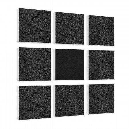 Wandbild Quadrate 9-tlg. Schalldämmung aus Basotect ® G+ / Schallabsorber - Elemente - Set 27