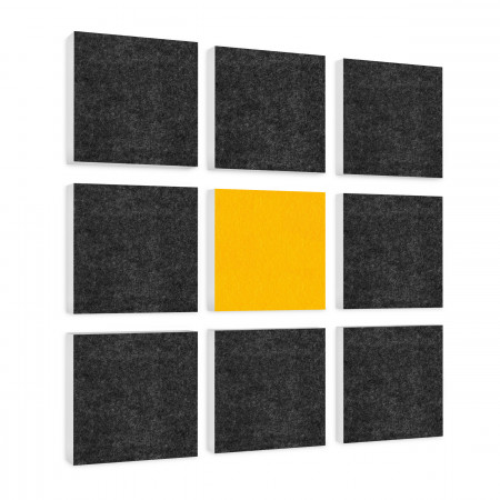 Wandbild Quadrate 9-tlg. Schalldämmung aus Basotect ® G+ / Schallabsorber - Elemente - Set 28