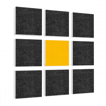 Wall objects squares 9-pcs. sound insulation made of Basotect ® G+ / sound absorber - elements - Set 28