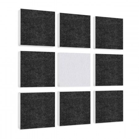 Wandbild Quadrate 9-tlg. Schalldämmung aus Basotect ® G+ / Schallabsorber - Elemente - Set 30