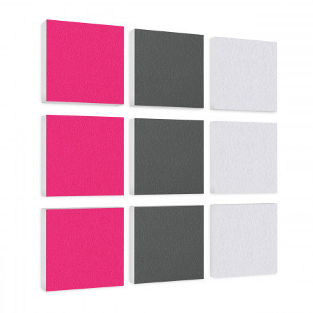 Wall objects squares 9-pcs. sound insulation made of Basotect ® G+ / sound absorber - elements - Set 32