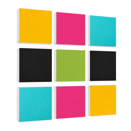 Wall objects squares 9-pcs. sound insulation made of Basotect ® G+ / sound absorber - elements - Set 35