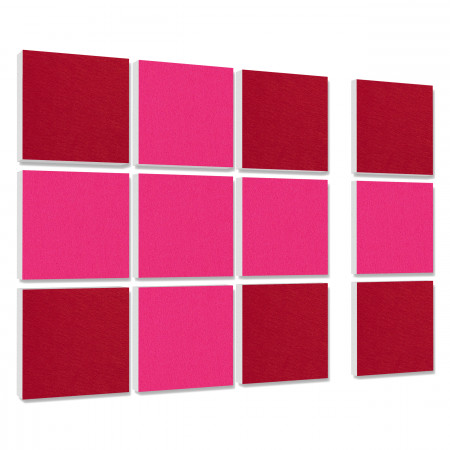 Wall objects squares 12-pcs. sound insulation made of Basotect ® G+ / sound absorber - elements - Set 10