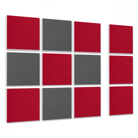 Wandbild Quadrate 12-tlg. Schalldämmung aus Basotect ® G+ / Schallabsorber - Elemente - Set 14