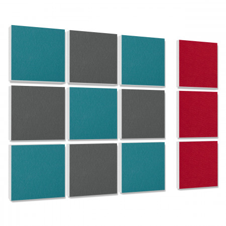 Wall objects squares 12-pcs. sound insulation made of Basotect ® G+ / sound absorber - elements - Set 16