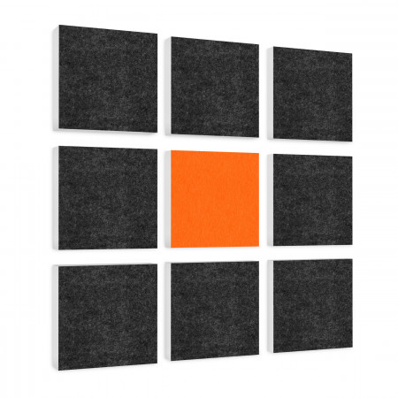 Wall objects squares 9-pcs. sound insulation made of Basotect ® G+ / sound absorber - elements - Set 45