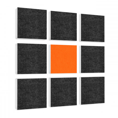 Wall objects squares 9-pcs. sound insulation made of Basotect ® G+ / sound absorber - elements - Set 45