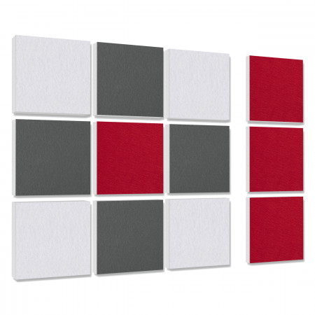 Wall objects squares 12-pcs. sound insulation made of Basotect ® G+ / sound absorber - elements - Set 29