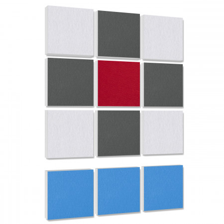 Wall objects squares 12-pcs. sound insulation made of Basotect ® G+ / sound absorber - elements - Set 30