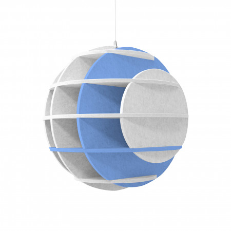 „SATELLITE“ 3D-Akustik-Objekt Kugel LIGHT GREY für optimale Raumakustik, INNOVATIVES DESIGN / DM: 40 cm