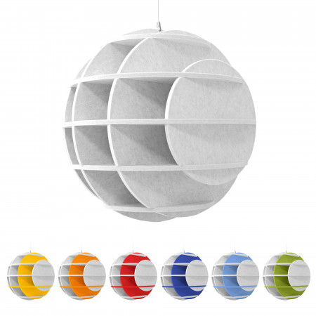 SATELLITE 3D acoustic object sphere LIGHT GREY for optimal room acoustics, INNOVATIVE DESIGN / DM: 58 cm