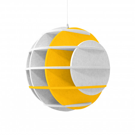 „SATELLITE“ 3D-Akustik-Objekt Kugel LIGHT GREY für optimale Raumakustik, INNOVATIVES DESIGN / DM: 58 cm