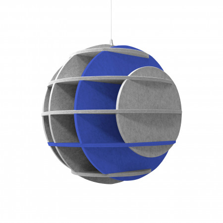 „SATELLITE“ 3D-Akustik-Objekt Kugel SILVER GREY für optimale Raumakustik, INNOVATIVES DESIGN / DM: 40 cm