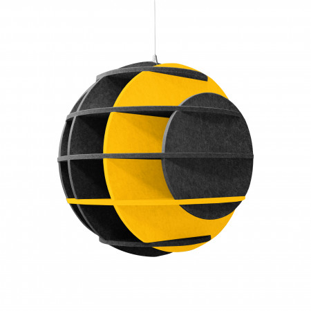 „SATELLITE“ 3D-Akustik-Objekt Kugel ANTHRACITE für optimale Raumakustik, INNOVATIVES DESIGN / DM: 40 cm